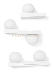 CICLADI applique a parete Con Vetro 2 Luci Up/Down in gesso bianco GX53 l.43cm