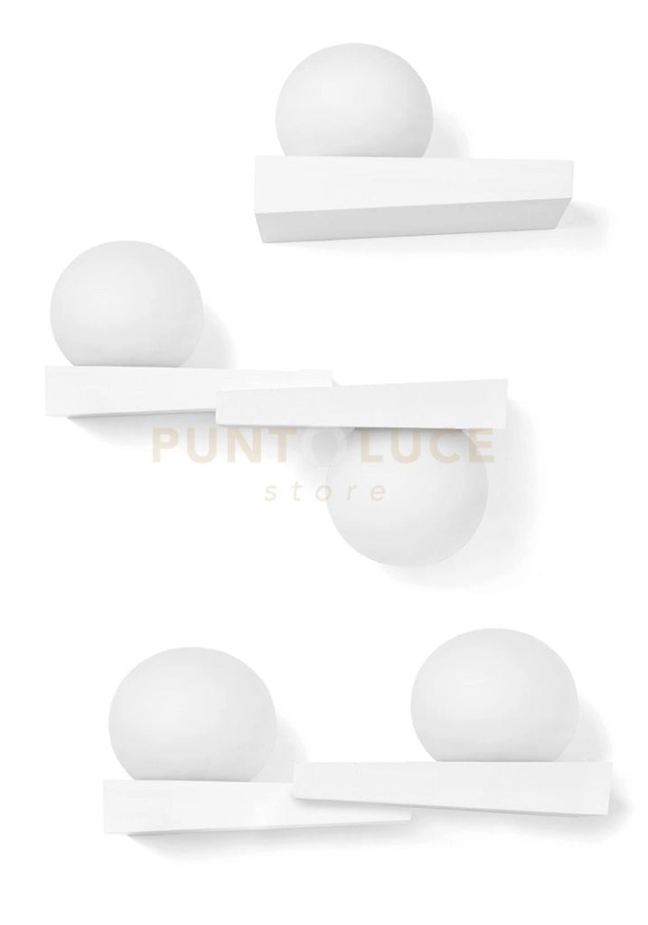 CICLADI applique a parete Con Vetro 2 Luci Up/Down in gesso bianco GX53 l.43cm