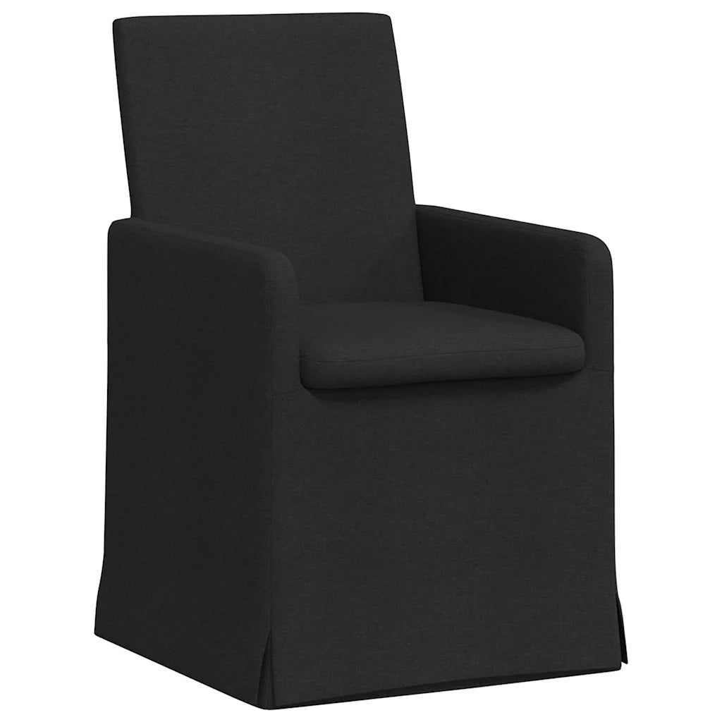 Sedie da pranzo 2 pcs Nero 57 x 67 x 95 cm Tessuto 42017905