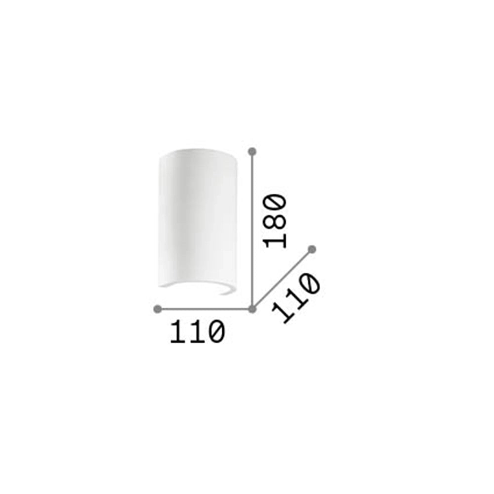 Applique Moderna Tonda Flash Gesso Bianco 1 Luce G9 3W 3000K Luce Calda