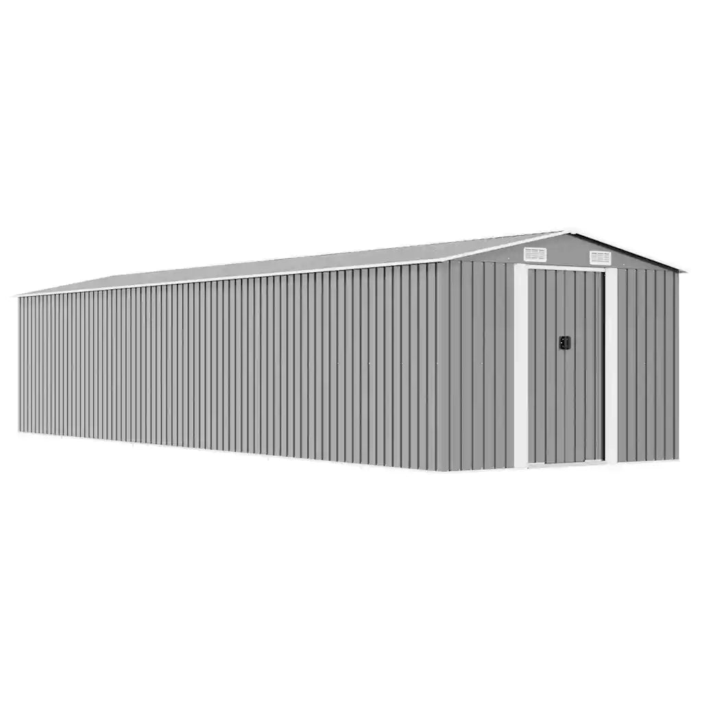 Capanno da Giardino Grigio 257x779x181 cm in Acciaio Zincato cod mxl 65815