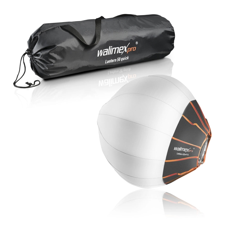 360° Ambient Light Softbox 50cm - Diffusore a sfera, softbox, sagomatore di luce, Ø 50 cm, pieghevole, anello di velocità, flash a clip, speedlite, flash da studio, omnidirezionale, 22462