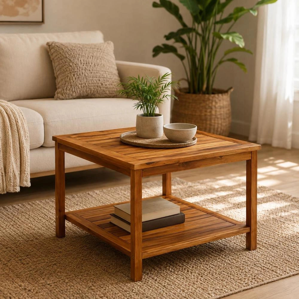 Coffee Table 60x60x45 Cm Solid Acacia Wood