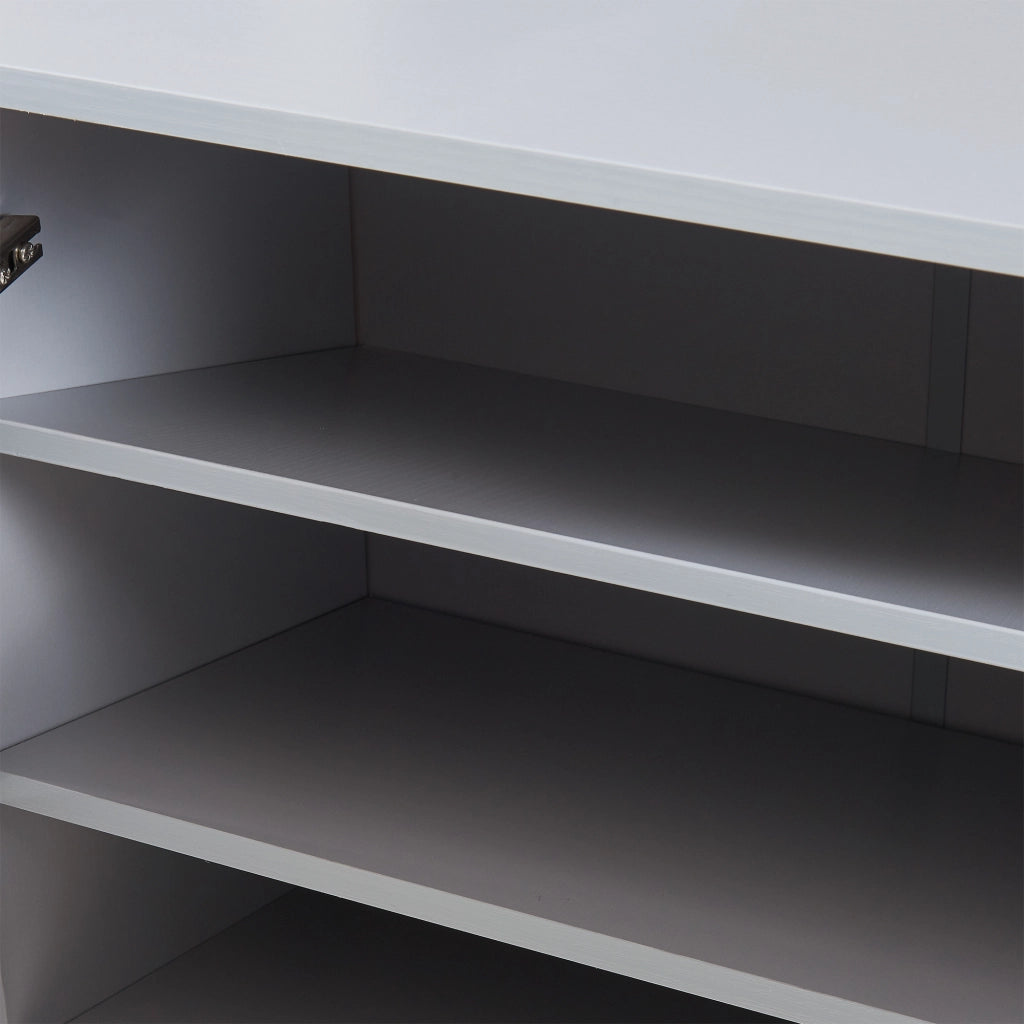 Set Løten di Armadio Scarpiera e Panca 97 x 120 x 36 cm Grigio [en.casa]