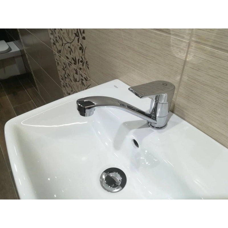 Miscelatore lavabo girevole a braccio lungo COLORADO in ottone cromato