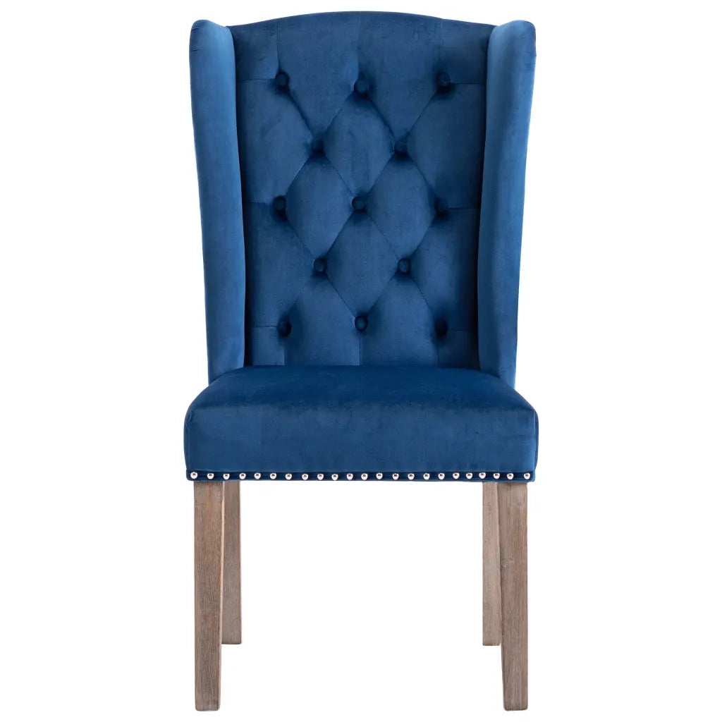Sedie da Pranzo 2 pz Blu in Velluto cod mxl 29103