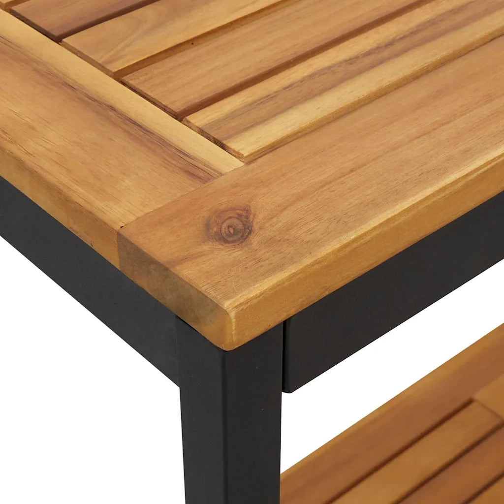 Tavolo da Esterno Naturale e Nero 110 x 35 x 75 cm 4010607