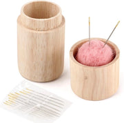 Set di ago da legno con 12 ago e cuscino a spilloni, borsa portatile per ago con grande capacità per lavori di ricamo, maglia e cucito (rosa)