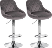 2er Set Barhocker Lazio Samt chrom