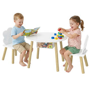 Tavolo per bambini con sedie e contenitore ¨C Minimal ¨C Bianco e naturale