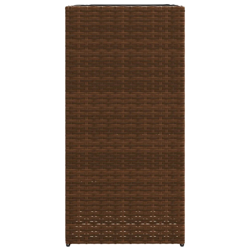 2 pz Fioriere | Cassetta per fiori | Vaso da Giardino Marrone 40x40x80 cm in Polyrattan