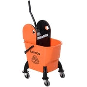 Carrello delle Pulizie Professionale Capacità 26L Strizzatore Rimovibile con Ruote 44 × 36 × 90cm Arancione