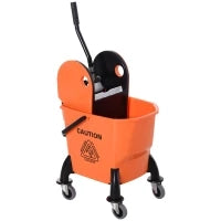 Carrello delle Pulizie Professionale Capacità 26L Strizzatore Rimovibile con Ruote 44 × 36 × 90cm Arancione