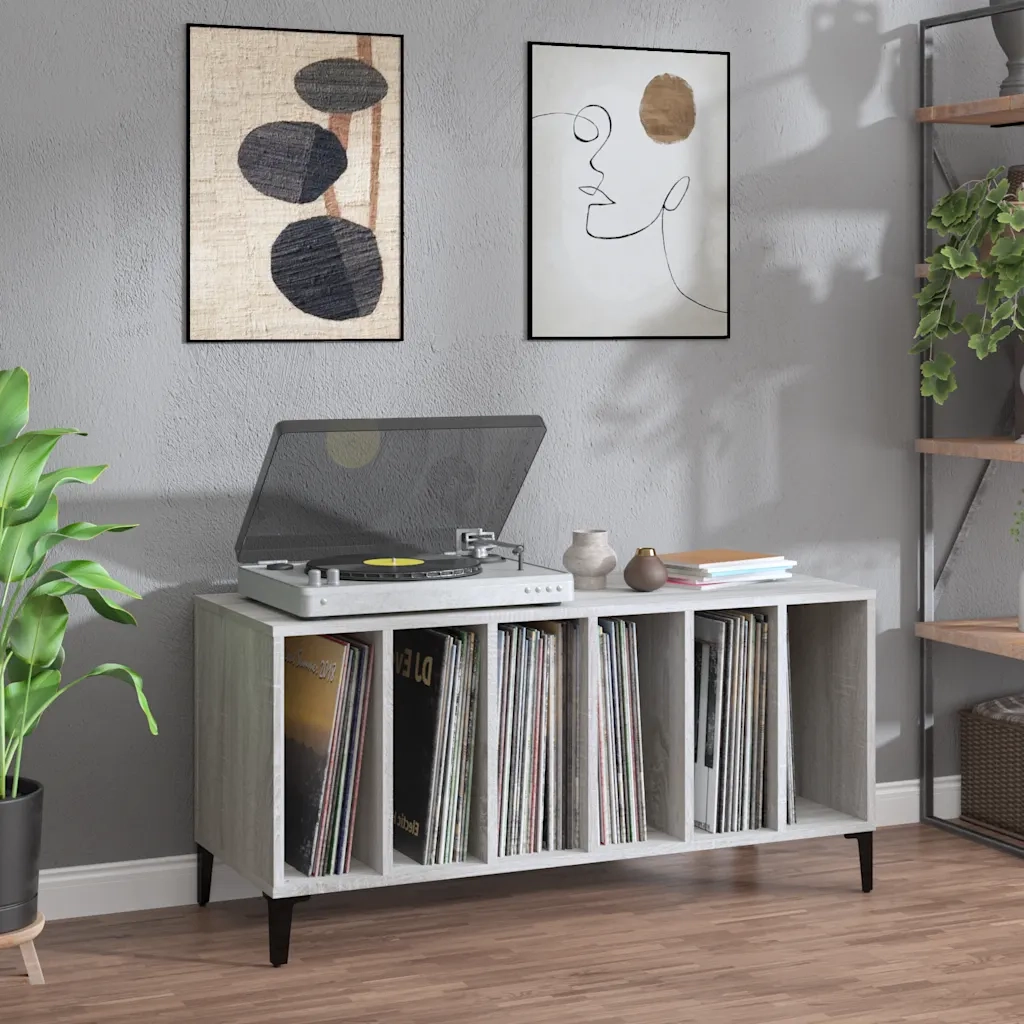 Mobile Porta Dischi Grigio Sonoma 100x38x48cm Legno Multistrato CFW3437288