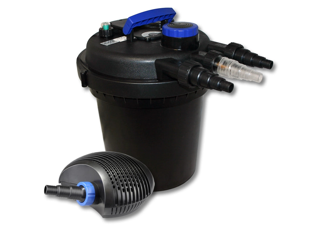 Set per laghetti Filtro a pressione 6000l Chiarificatore UVC 11W Pompa da 10W