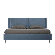BS COM Letto contenitore imbottito 180x210 microfibra blu