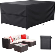 Copri Tavolo Esterno Impermeabile - Copri Tavolo Giardino - Copri Sedile Giardino - Protezione UV - 600D Tessuto Oxford - 200x165x80 cm - Copri Tavolo Esterno