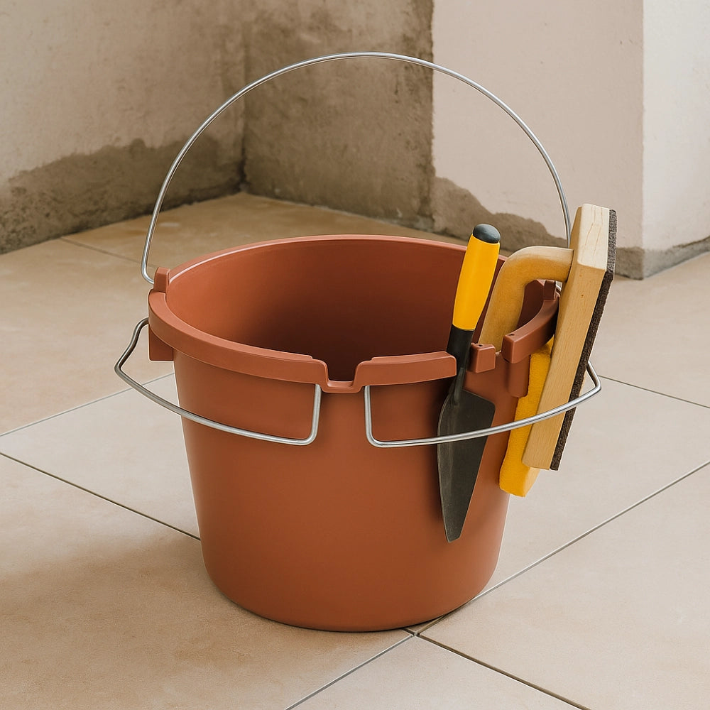 Secchio supporto porta attrezzi manico in acciaio 27 lt. utensili