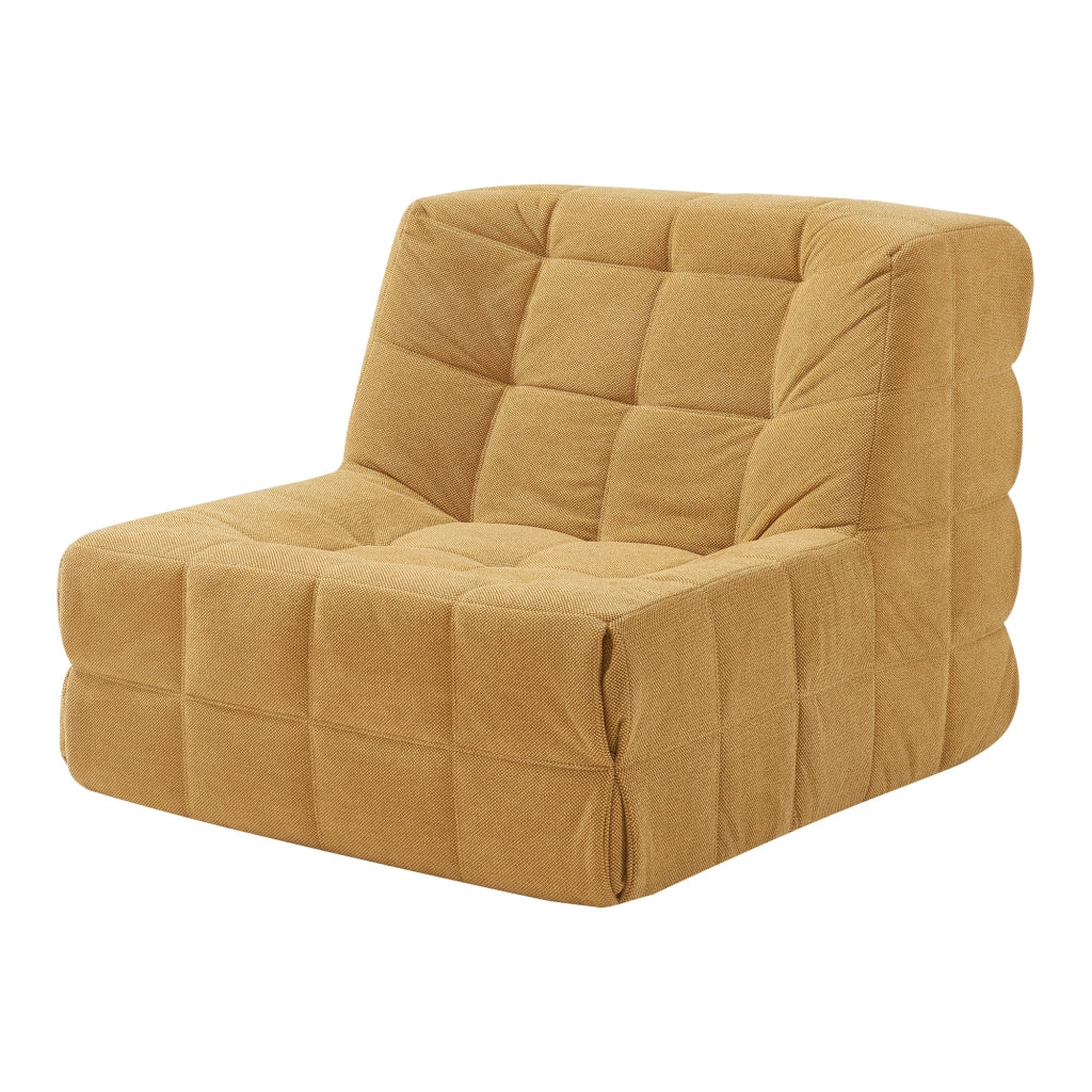 Poltrona Bassa Imbottita Koskyvn Senza Braccioli 75 x 90 x 100 cm - Giallo [en.casa]