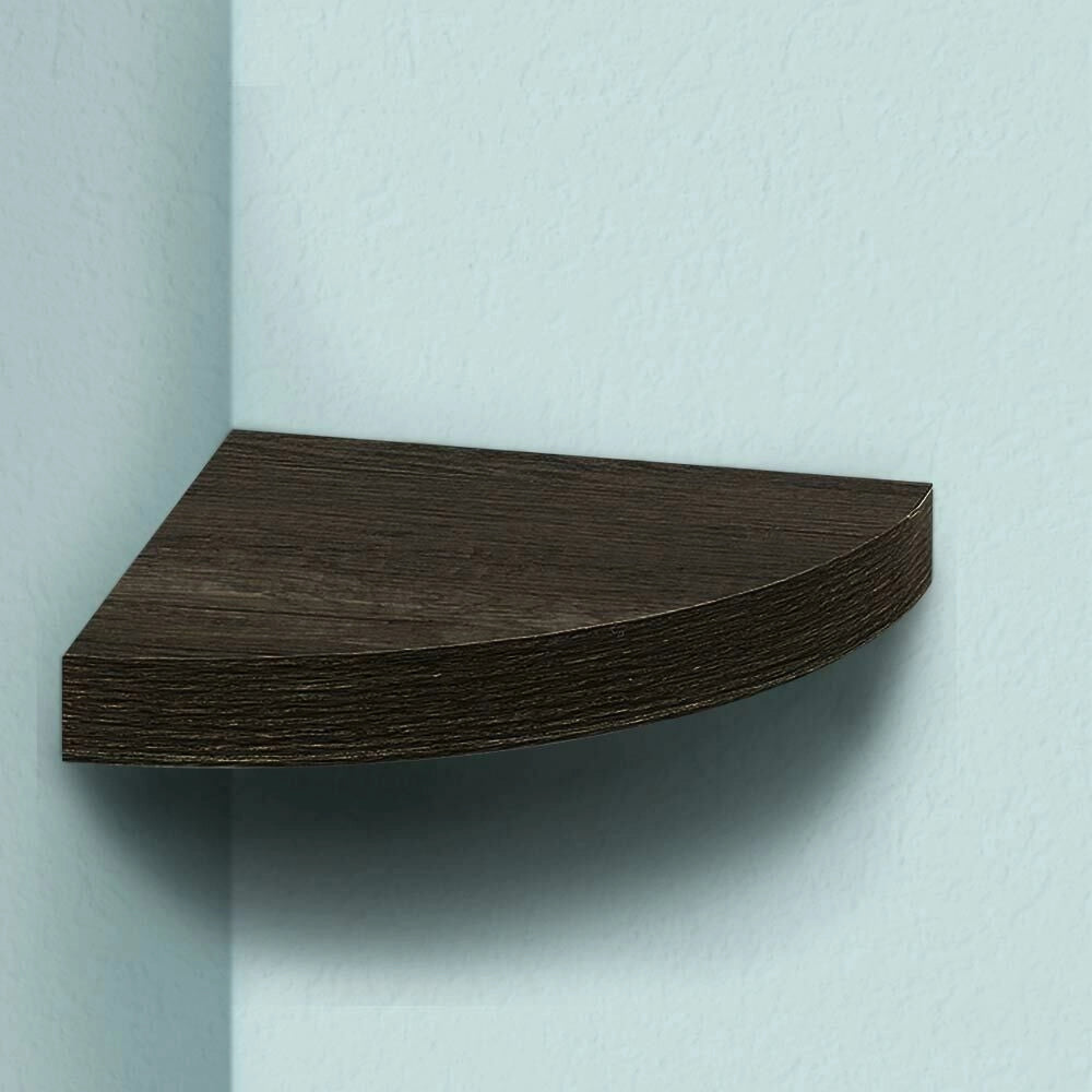 Trade Shop - Mensola Parete Angolare Scaffale Ripiano Ad Angolo In Legno Mdf Wenghe 24 X 4 Cm -