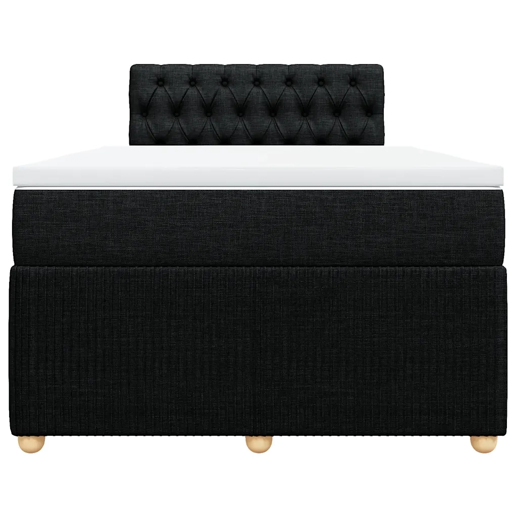 Giroletto a Molle con Materasso Nero 120x190 cm in Tessuto