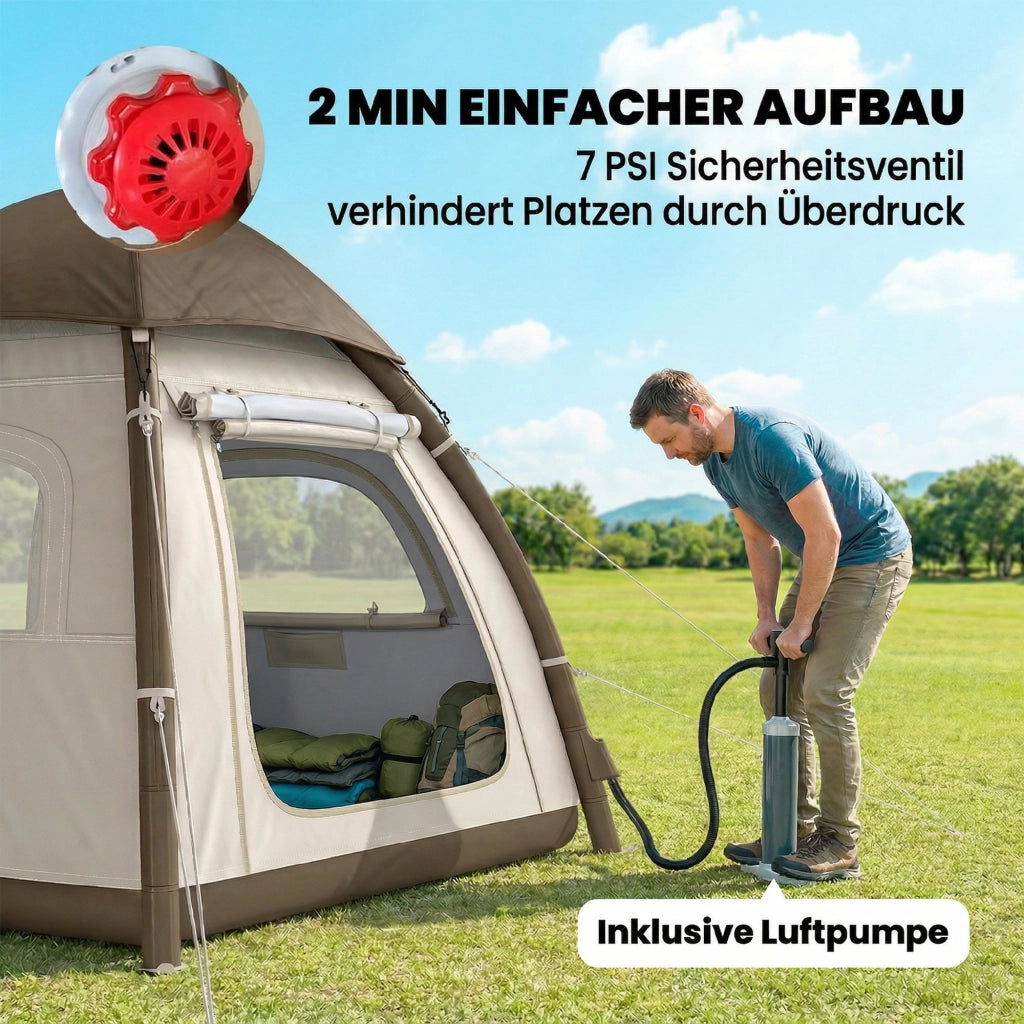 Tenda Gonfiabile 3 Persone ¨C zephmum ¨C 3 posti, verde, con pompa