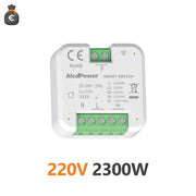 Alcapower Smart Switch 220-240V AC Interruttore Intelligente 2300W 10A Wi-Fi per Automazione Domestica e Controllo Carichi Elettrici - 44x44x22mm