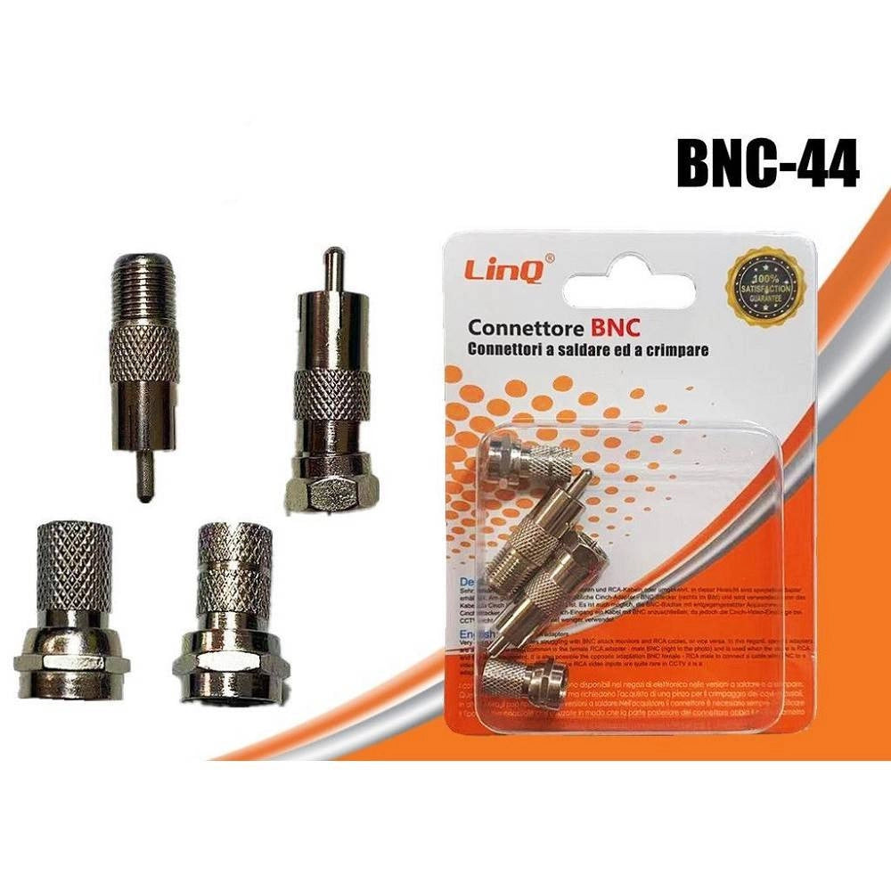 Trade Shop - Spinotti Connettore Bnc A Vite In Metallo Rca Adattatore Cavo Coassiale Bnc-44 -