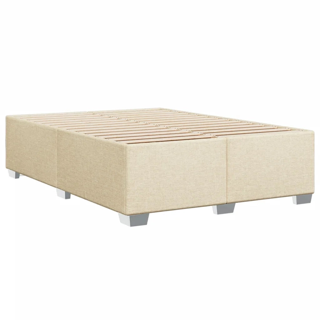 vidaXL Giroletto a Molle con Materasso Crema 160x200 cm in Tessuto