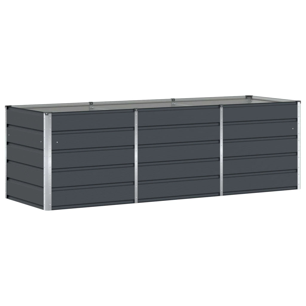 Fioriera da giardino multifunzionale dal design industriale moderno 240 x 80 x 75 cm in acciaio antracite 02_0059228