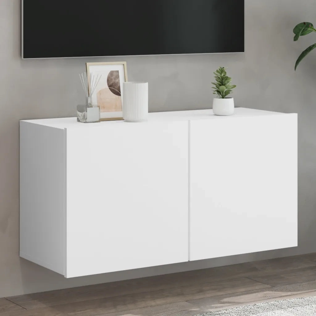 Mobile TV a Parete | Armadietto TV | Mobile Porta TV Bianco 80x30x41 cm