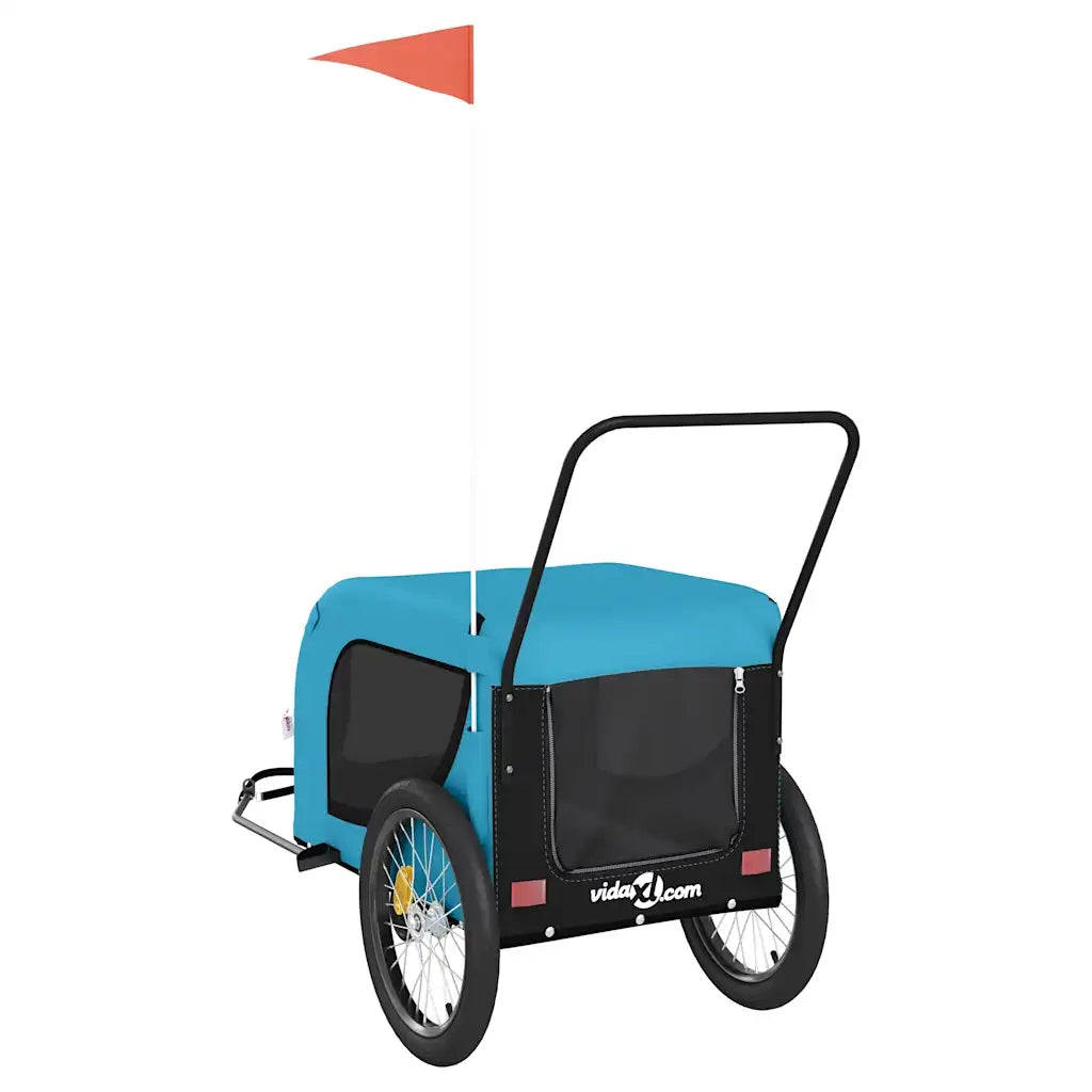 Rimorchio da Bici per Animali Blu e Nero Oxford e Ferro CFW4909747