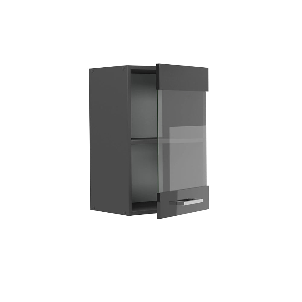 Vicco Mobile da cucina in vetro Antracite lucido 40 cm