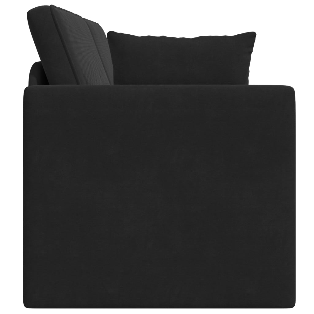 Divano Letto 2-in-1 Nero 213x144x60 cm