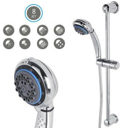 Trade Shop - Saliscendi Con Soffione Doccia 8 Funzioni Getti Asta 60 Cm Cromato Bagno Vasca -