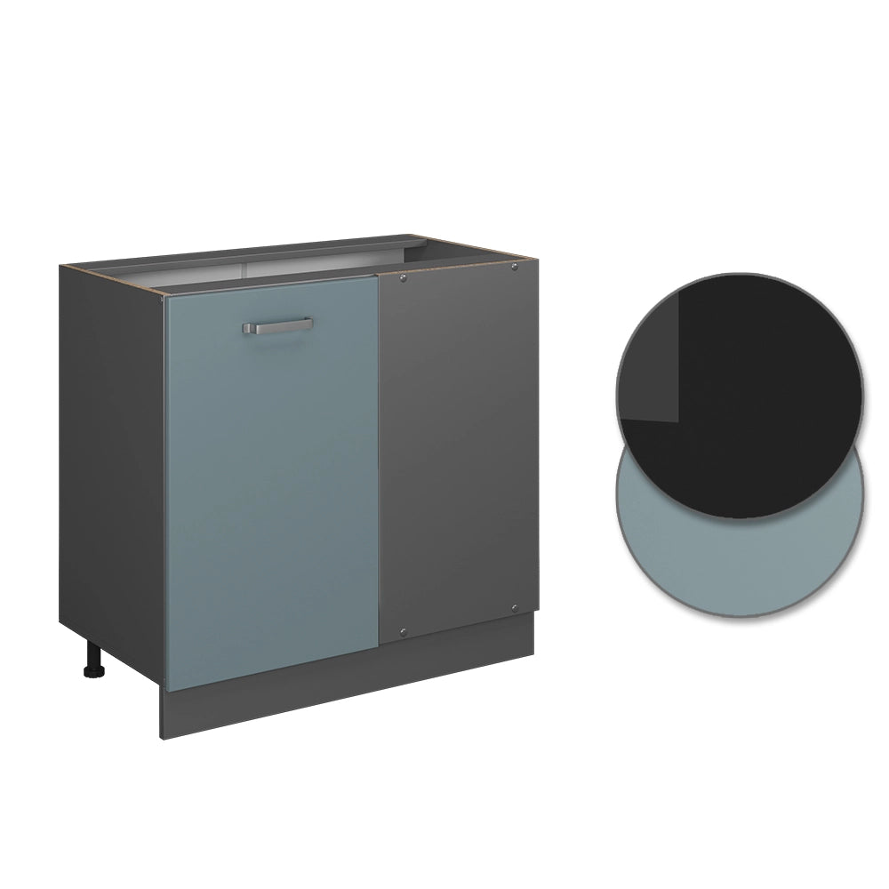Vicco Mobile ad angolo cucina Grigio-blu 86 cm , PL Rovere