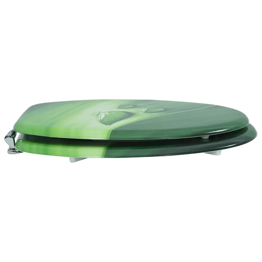 Tavoletta WC con Coperchio MDF Verde Design Goccia d'Acqua CFW4194848