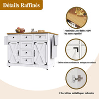 Isola cucina premium - Xylo - mobile con ruote bianco