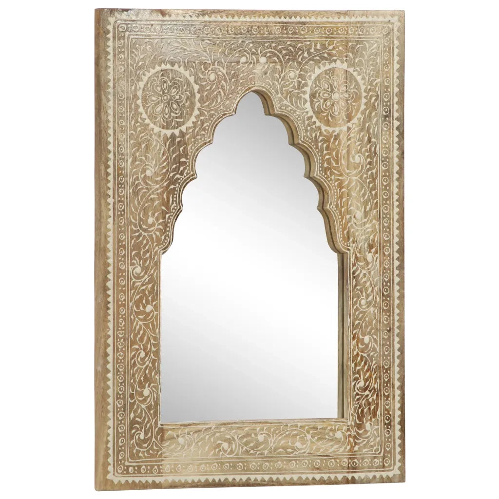 Specchio Dipinto a Mano 40x55 cm in Legno Massello di Mango 286156