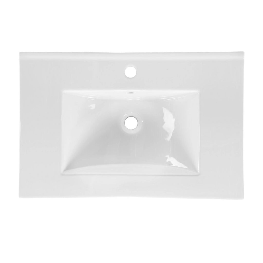 Lavabo da incasso 80 cm in ceramica bianca lucida – Lavabo rettangolare design