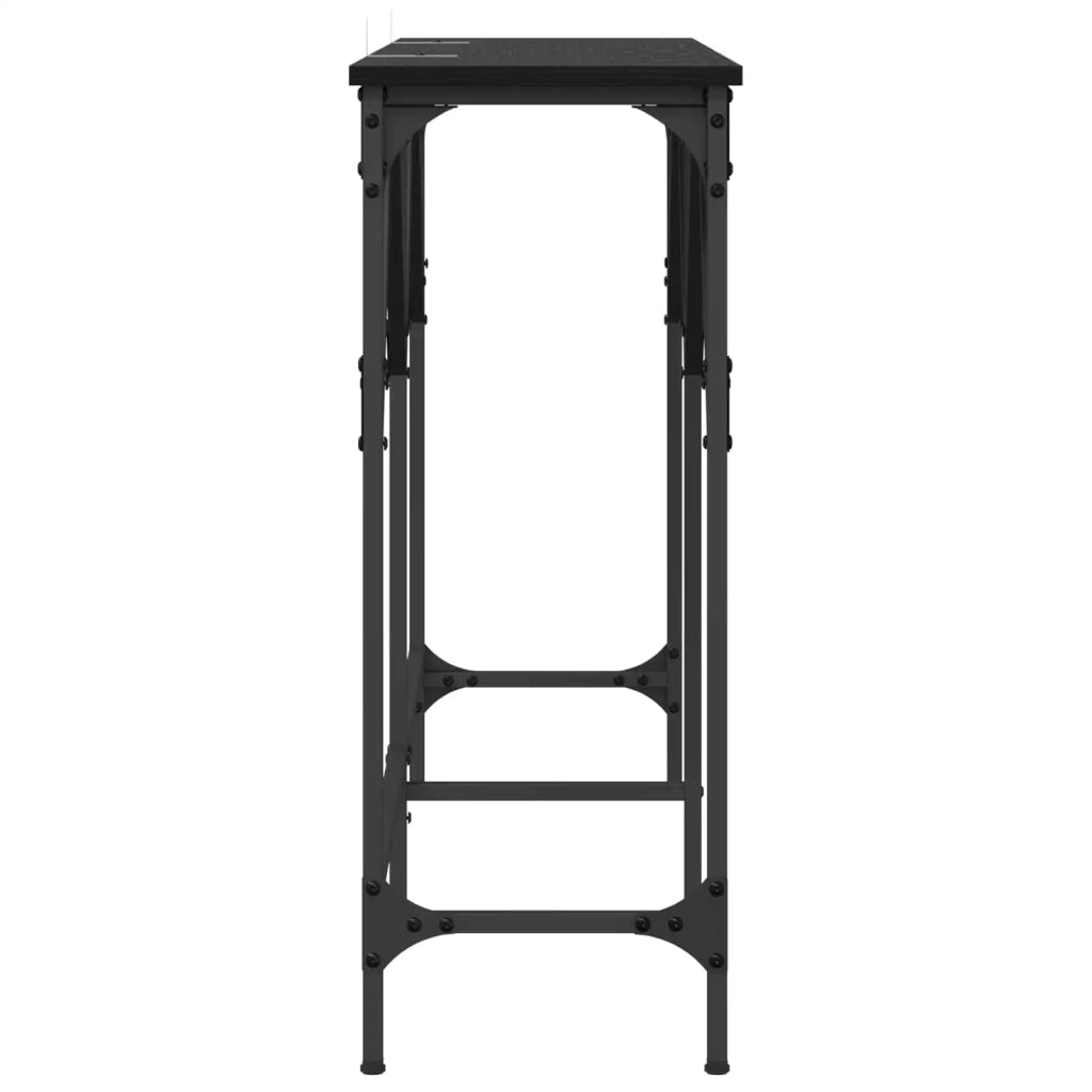 Tavolo consolle Rovere Nero 140 x 29 x 75 cm Legno multistrato 883530