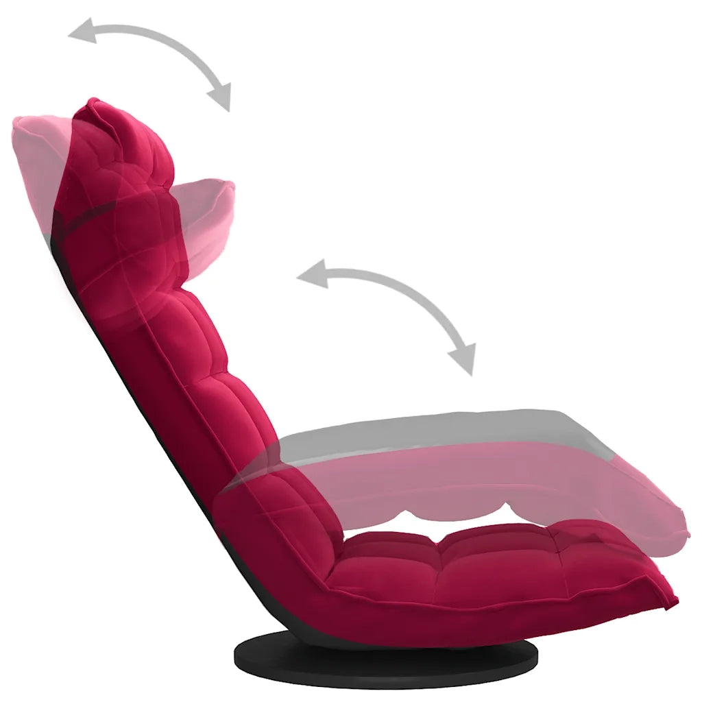 Sedia da Terra Girevole Rosso Vino in Velluto CFW1446015