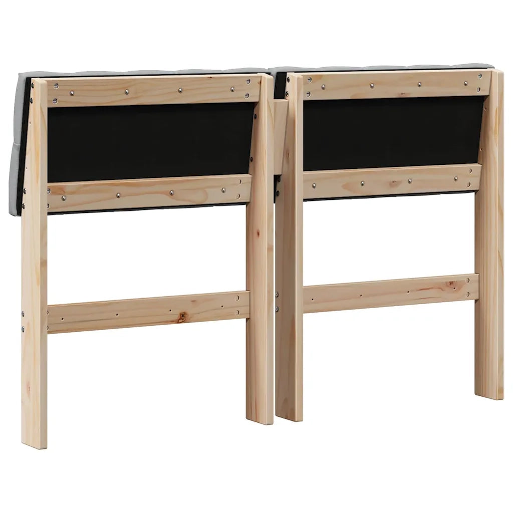 Testiera imbottita-Testiera con Cuscini-Testata Grigio chiaro 120 cm Pino massello 933480