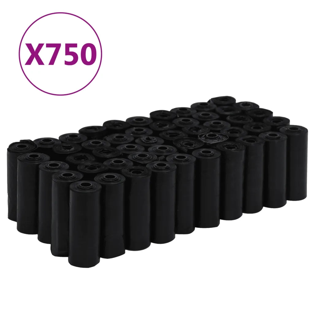 vidaXL Sacchetti Deiezioni Cani 750 pz Neri 30x20 cm in PE