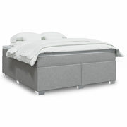Giroletto a Molle con Materasso Grigio Chiaro180x200 cm Tessuto