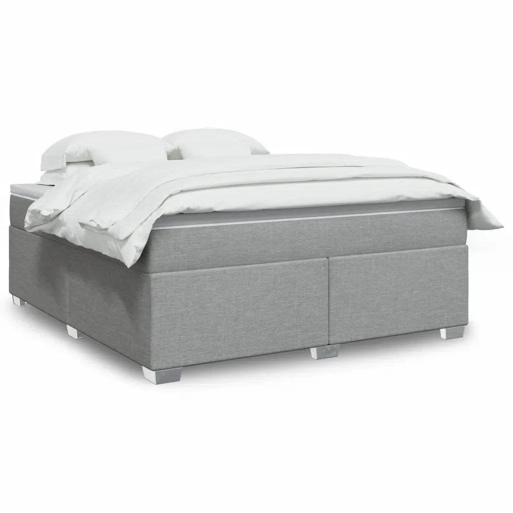 Giroletto a Molle con Materasso Grigio Chiaro180x200 cm Tessuto