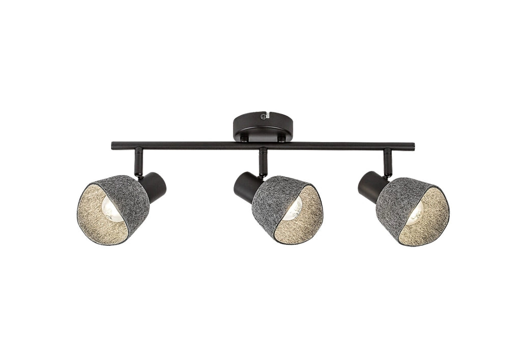 Plafoniera Rabalux Farelia 3xE14 feltro grigio nero