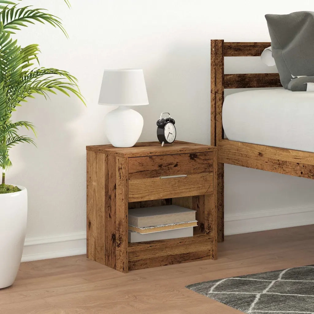 vidaXL Comodino con Cassetto Legno Antico 39x28x41 cm