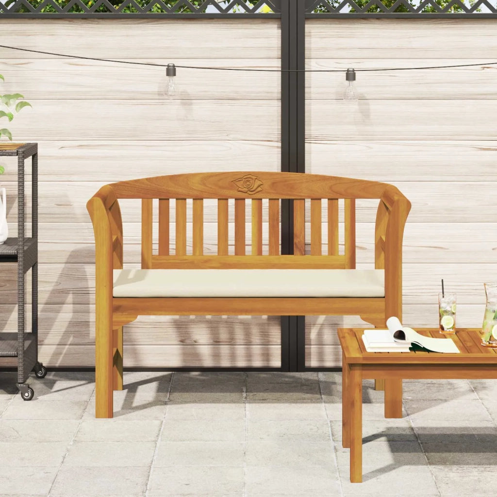 Panchina Rosa con cuscino Bianco Crema 114 x 46 x 82,5 cm