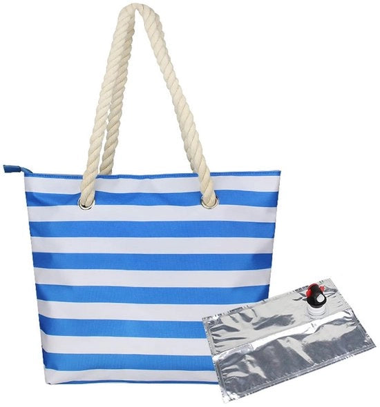 Borsa per la spesa del vino - Isolata - Dispensatore di bevande - Imprermeabile - Borsa da picnic - Borsa da spiaggia - Capacità fino a 1,5 litri